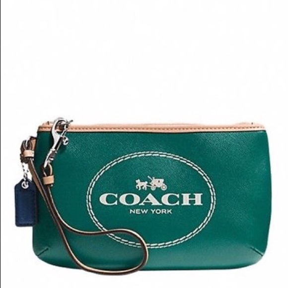 Coach Handbags - | nwt | COACH Horse & Carriage Lagoon Wristlet